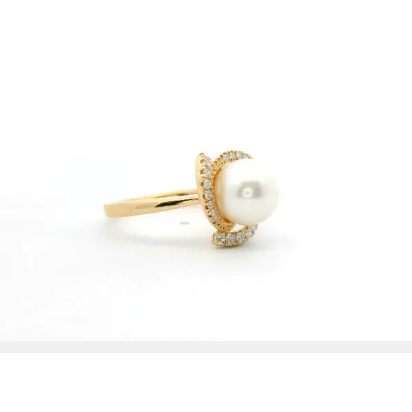 14Kt Yg 4.62Mm Round Pearl Ring With 0.21Ctw Diamond Accents Image 2 Albert's Jewelers Kingsland, GA