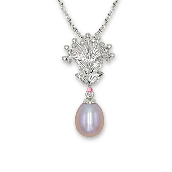 Silver Lehua 9.5Mm Freshwater Aloha Pearl With Chain Albert's Jewelers Kingsland, GA