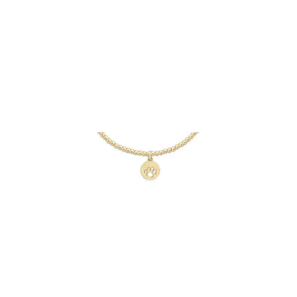 Classic Gold 2Mm Bead Bracelet - Paw Print Small Gold Disc Albert's Jewelers Kingsland, GA