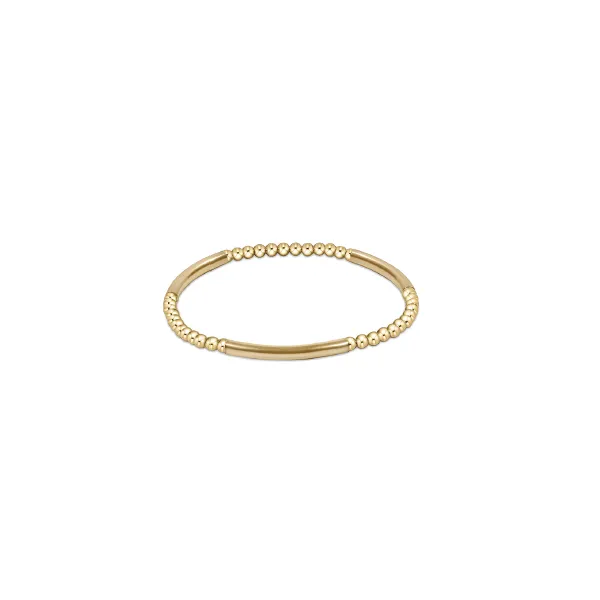 Bliss Bar Gold Pattern 3mm Bead Bracelet - Gold Albert's Jewelers Kingsland, GA