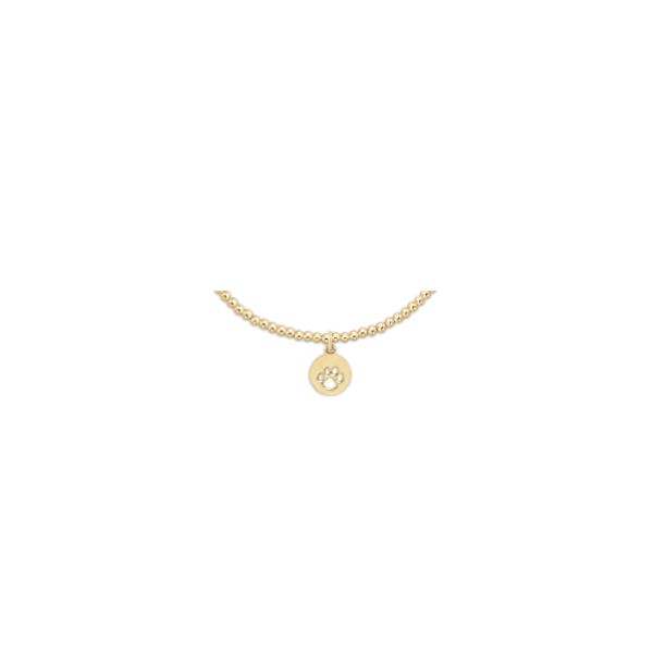 Classic Gold 2Mm Bead Bracelet - Paw Print Small Gold Disc Albert's Jewelers Kingsland, GA