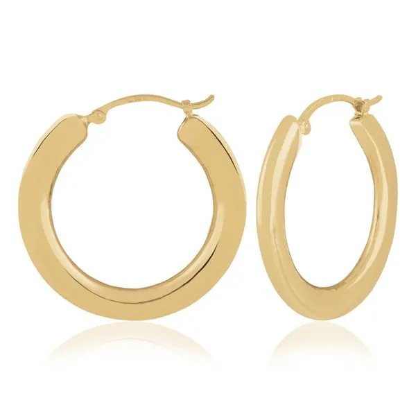14Kt Yellow Gold 20Mm Flat Hoops With Snap Down Closure Albert's Jewelers Kingsland, GA
