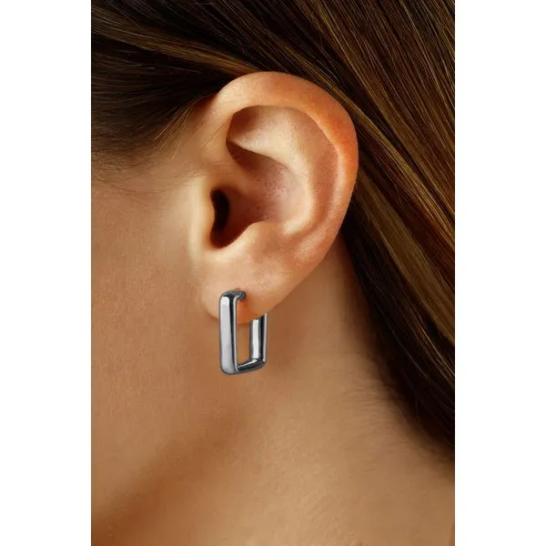 14Kt White Gold Small Square Earrings Image 2 Albert's Jewelers Kingsland, GA
