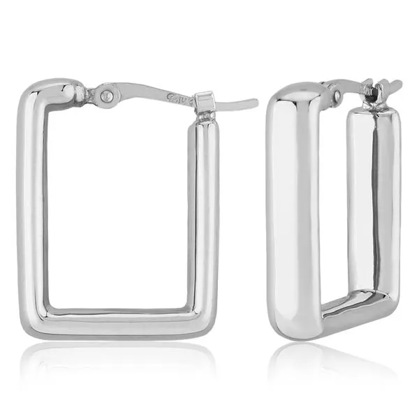 14Kt White Gold Small Square Earrings Albert's Jewelers Kingsland, GA