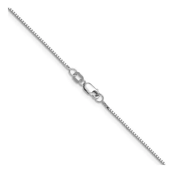 14KT WHITE GOLD .9mm BOX  CHAIN WITH LOBSTER CLASP Albert's Jewelers Kingsland, GA