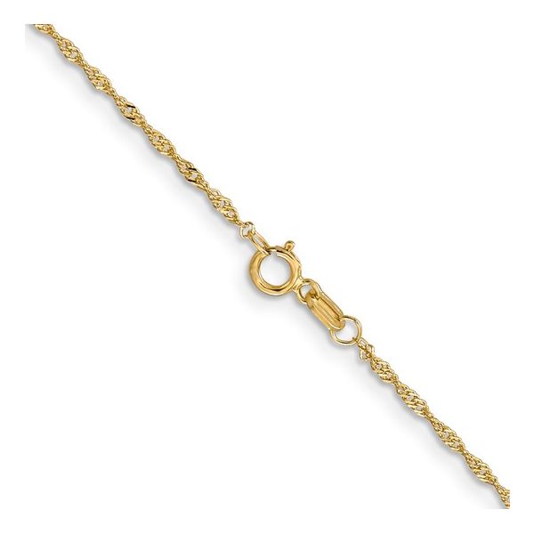 14KT YG 1 MM LIGHT SINGAPORE CHAIN, Albert's Jewelers Kingsland, GA