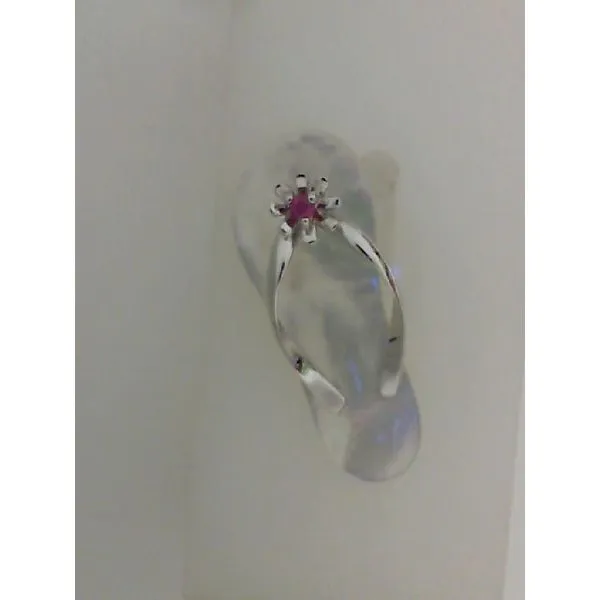 14kt wg mother of pearl ruby/white shell sandal  (chain not incl) Albert's Jewelers Kingsland, GA