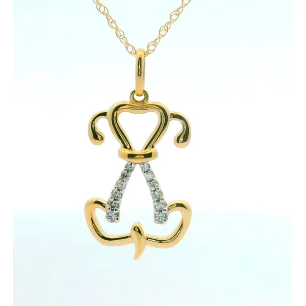 10Kt Yellow Gold .05Ctw Diamond Collar Dog Pendant With Chain Albert's Jewelers Kingsland, GA