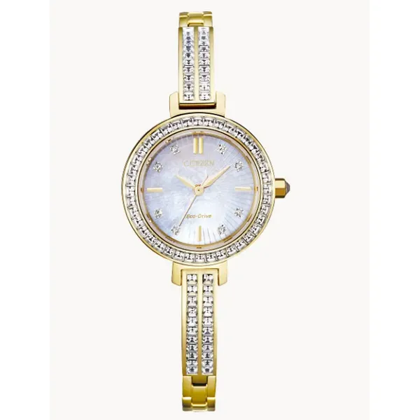 Citizen Ladies Yellow Silhouette Swarovski® Crystal Bangle Design, Eco Drive Albert's Jewelers Kingsland, GA