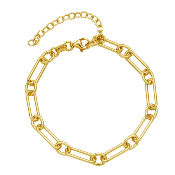 Sterling Silver Paperclip, Yellow Tone Bracelet Albert's Jewelers Kingsland, GA