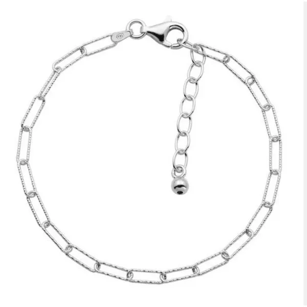 Sterling Silver Bracelet Made With Diamond Cut Paperclip Chain Albert's Jewelers Kingsland, GA