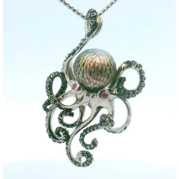 Ss Tahitian Octopus Pearl Pendant With Chain Small Version
