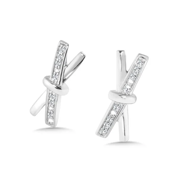 Sterling Silver & Diamond Criss Cross Earrings Albert's Jewelers Kingsland, GA