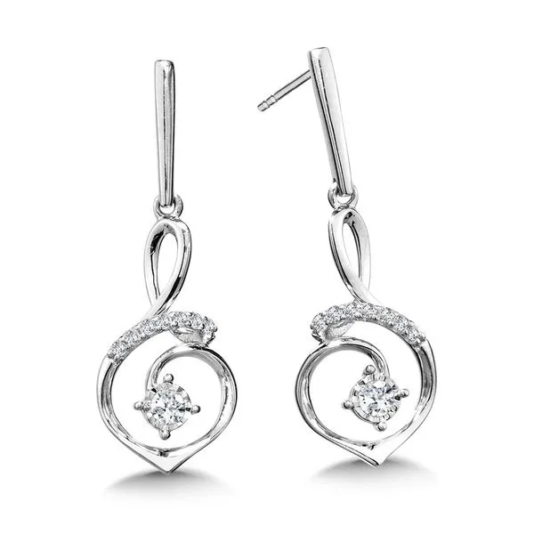 Sterling Silver & Diamond Abstract Teardrop Earrings Albert's Jewelers Kingsland, GA