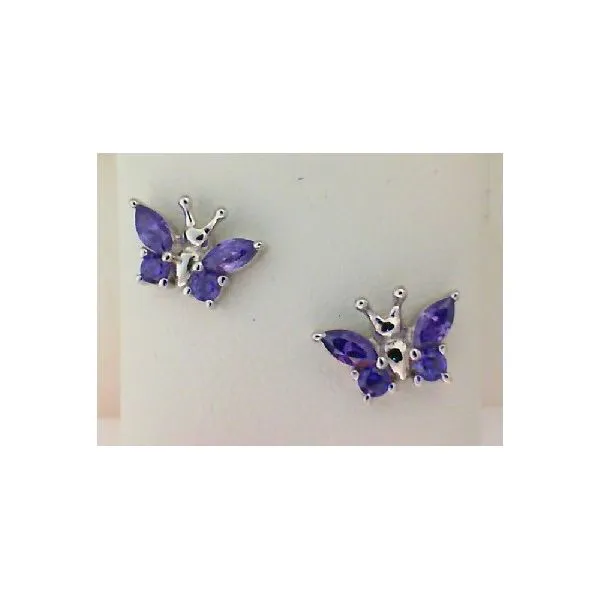 STERLING SILVER BUTTERFLY EARRINGS- WITH SAFETY BACKS Albert's Jewelers Kingsland, GA