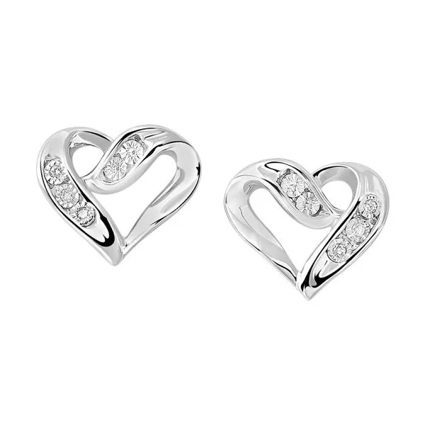 STERLING SILVER DIAMOND ACCENT HEART EARRINGS Albert's Jewelers Kingsland, GA