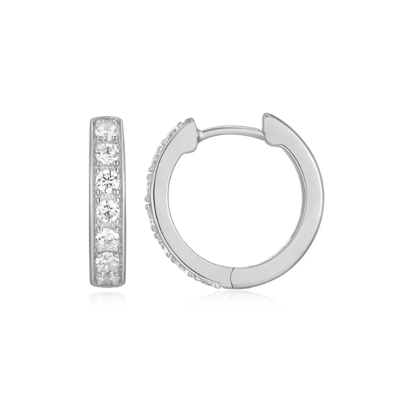 Sterling Silver CZ Earrings, Rhodium Plated Albert's Jewelers Kingsland, GA