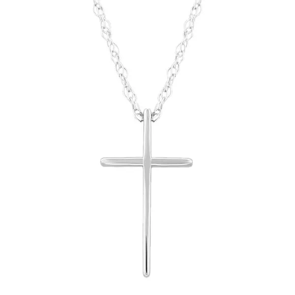 Sterling Silver Small Wedged Cross With 18