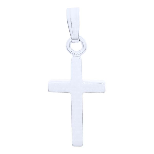 Sterling Silver Polished Cross With 15