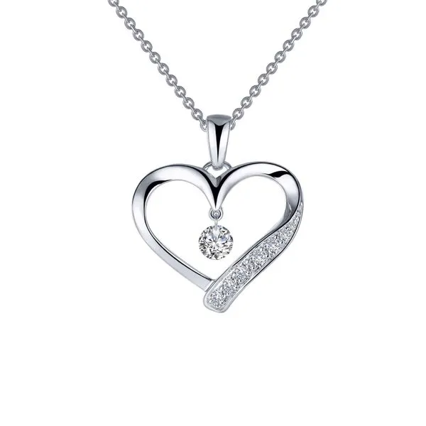 Ss/Plat 0.42Cttw Lassaire Open Heart Pendant Necklace Albert's Jewelers Kingsland, GA
