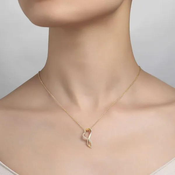 Ss/Plat 0.17Ctw Lassaire Infinity Heart Pendant Necklace Image 2 Albert's Jewelers Kingsland, GA