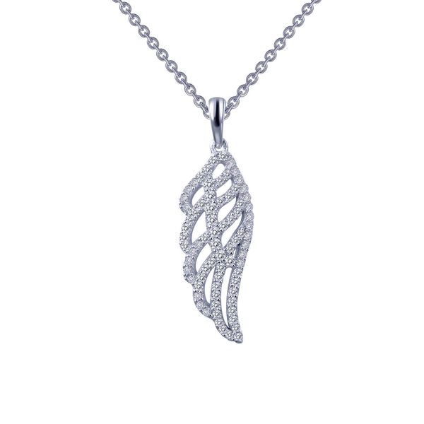 Ss/Plat .76Cttw Lassaire Angel Wing Pendant Necklace Albert's Jewelers Kingsland, GA