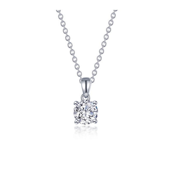 Ss/Plat 1.00 Ctw Lassaire 4-Prong Solitaire Necklace Image 2 Albert's Jewelers Kingsland, GA