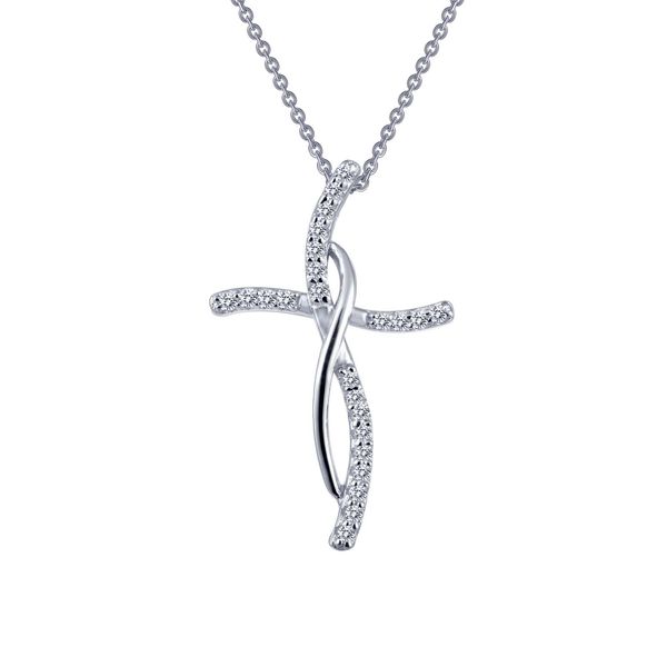 Ss/Plat .24Cttw Lassaire Infinity Cross 18