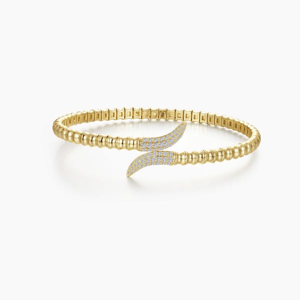 Fluted Bypass Wrap Bangle Image 2 Albert's Jewelers Kingsland, GA