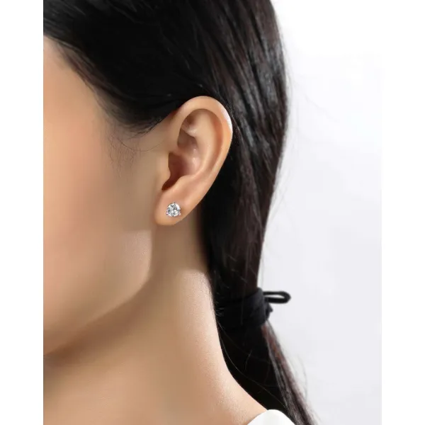 Ss/Plat 2.00Cttw Lassaire 3 Prong Martini Studs Image 2 Albert's Jewelers Kingsland, GA