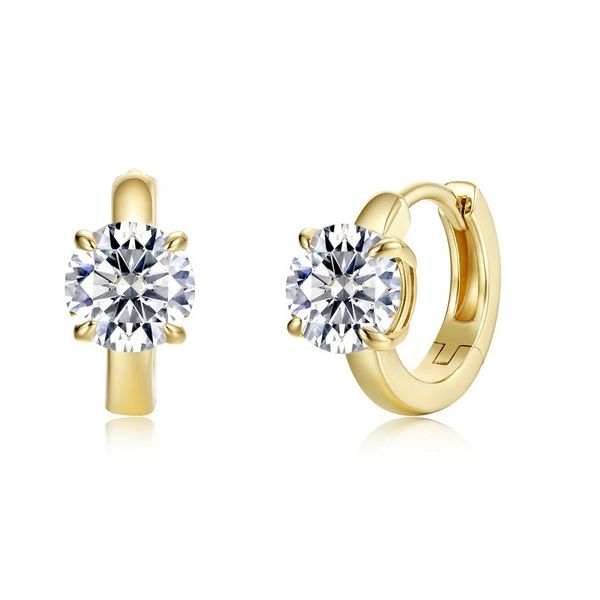 Yellow Tone Floating Round-Cut Huggies Albert's Jewelers Kingsland, GA