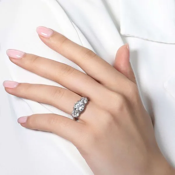 Ss/Plat 3.00Ctw Lassaire Three-Stone Ring Image 2 Albert's Jewelers Kingsland, GA