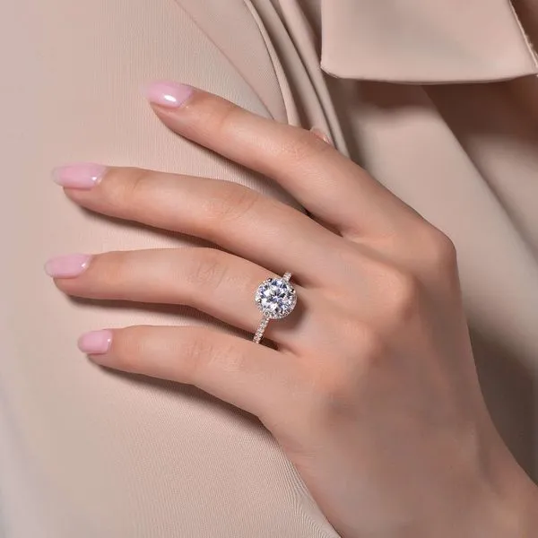 Ss/Plat 2.51Ctw Lassaire Halo Engagement Ring Image 2 Albert's Jewelers Kingsland, GA