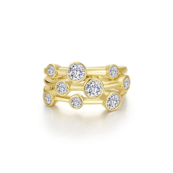Lafonn's signature Lassaire stones set in sterling silver plated with gold Albert's Jewelers Kingsland, GA