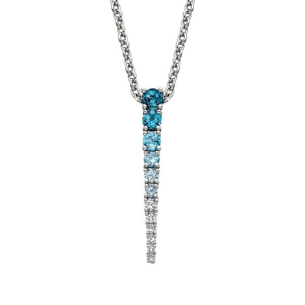 Sterling Silver Blue Topaz Icicle Necklace Amos Jewelry Wray, CO