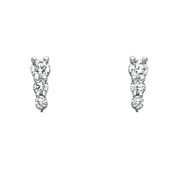 Silver Diamond Earrings Amos Jewelry Wray, CO