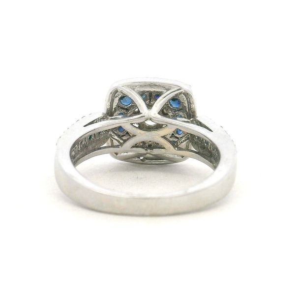 14KW Natural Diamonds and Sapphires Halo Ring Image 3 Amos Jewelry Wray, CO