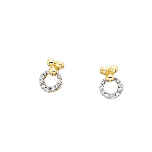 10KTT Natural Diamond Bead Circle Earrings Amos Jewelry Wray, CO