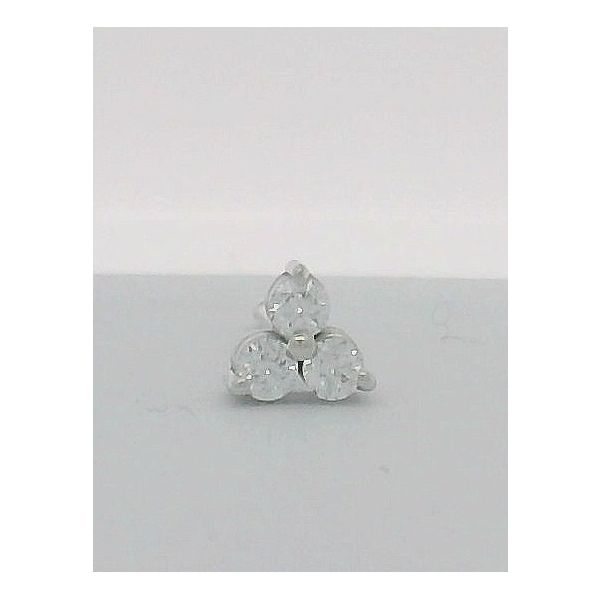 14KW 3- Round Natural Diamond Stud Earring (SINGLE) Amos Jewelry Wray, CO