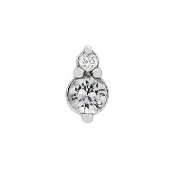 14KW 2-Round Natural Diamond Stud Earring (SINGLE) Amos Jewelry Wray, CO