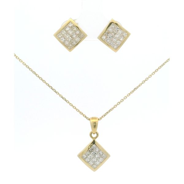18KY 1.50cttw Natural Diamond Earring and Necklace Set Amos Jewelry Wray, CO