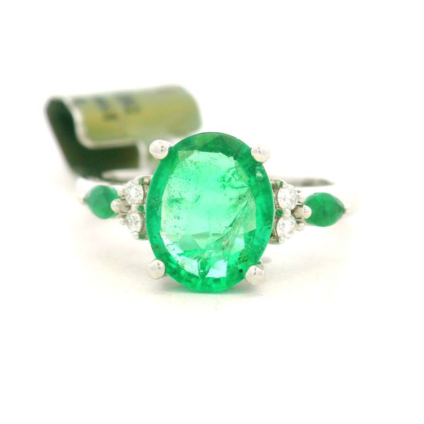 14KW Emerald and Natural Diamond Ring Amos Jewelry Wray, CO