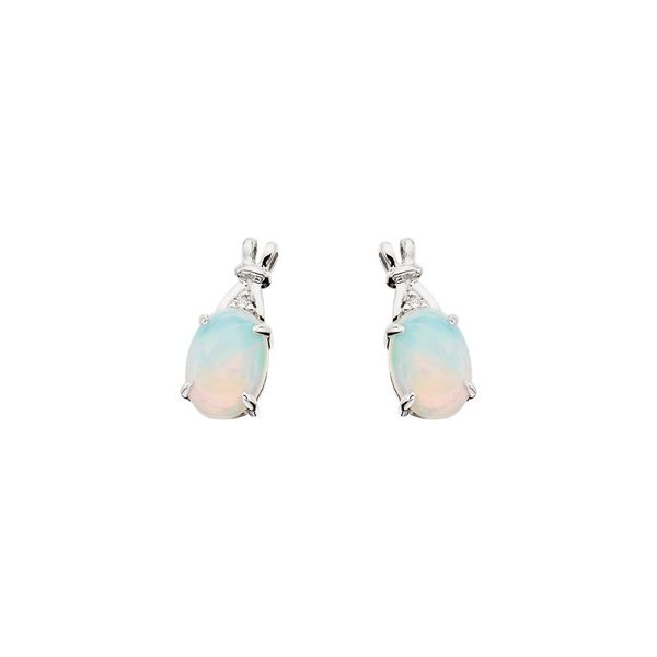 14KW Opal and Natural Diamond Earrings Amos Jewelry Wray, CO