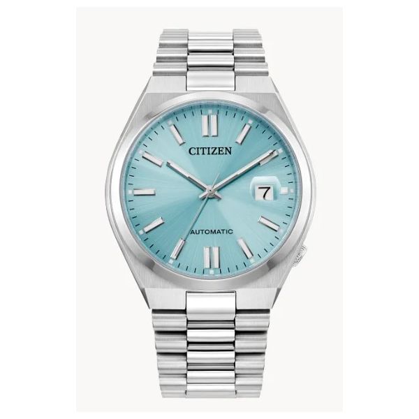 Men's Citizen Watch Tsuyosa Stainless Steel with Sunray Sky Blue Face Amos Jewelry Wray, CO