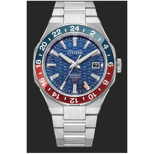 Men's Citizen Silver-Tone Stainless Steel Blue Face Series 8 880 GMT Automatic Watch Amos Jewelry Wray, CO