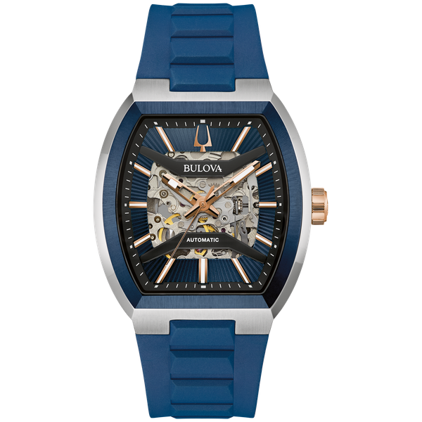 Men's Bulova Watch Marquina Rose Gold and Silver Tone Stainless Steel Automatic Amos Jewelry Wray, CO