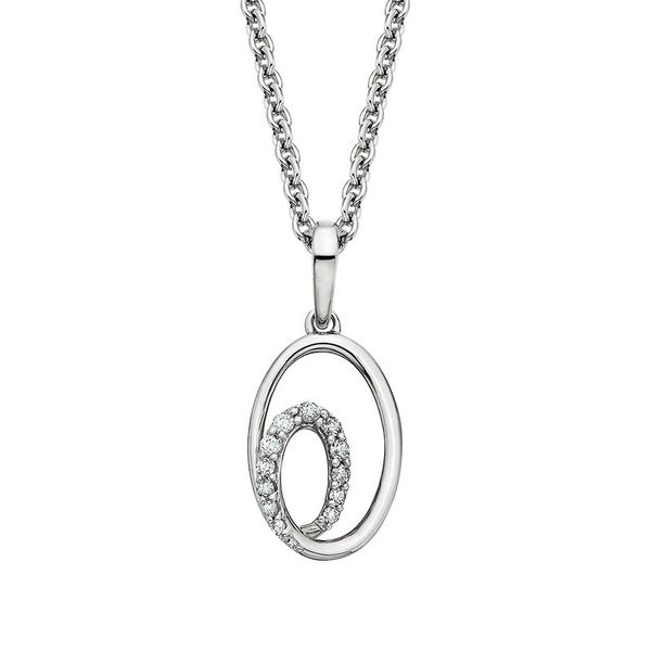Sterling Silver Natural Diamond Spiral Necklace Amos Jewelry Wray, CO