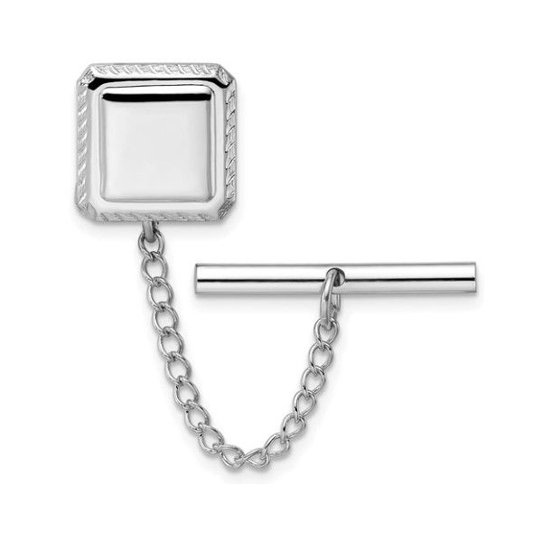 Rhodium-plated Tie Tac - Engravable Amos Jewelry Wray, CO