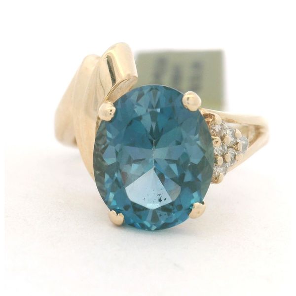 Estate Oval London Blue Topaz & Diamond Ring Amos Jewelry Wray, CO