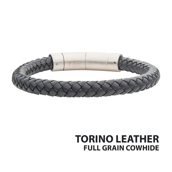 Grey Cowhide Leather Bracelet 8mm Amos Jewelry Wray, CO